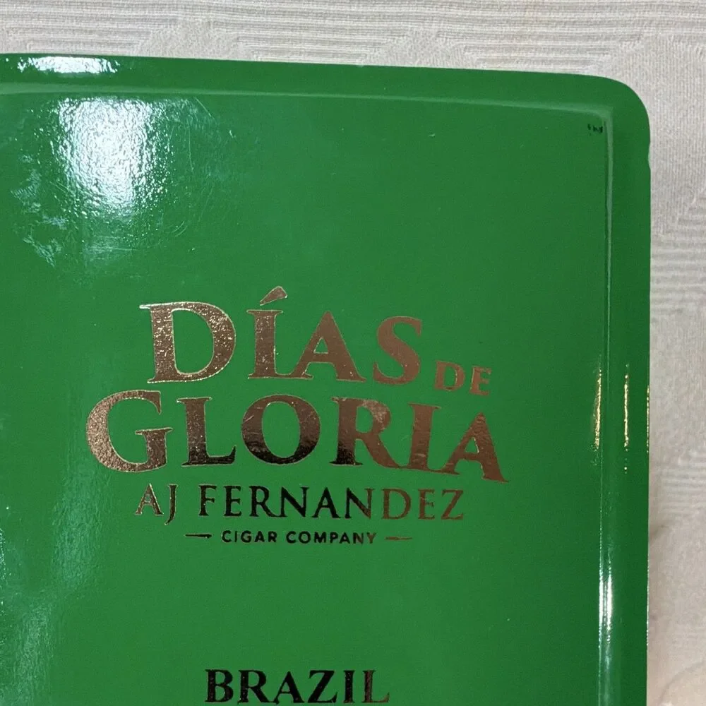 A.J. Fernandez Dias de Gloria Brazil Empty Green Wooden Cigar Box